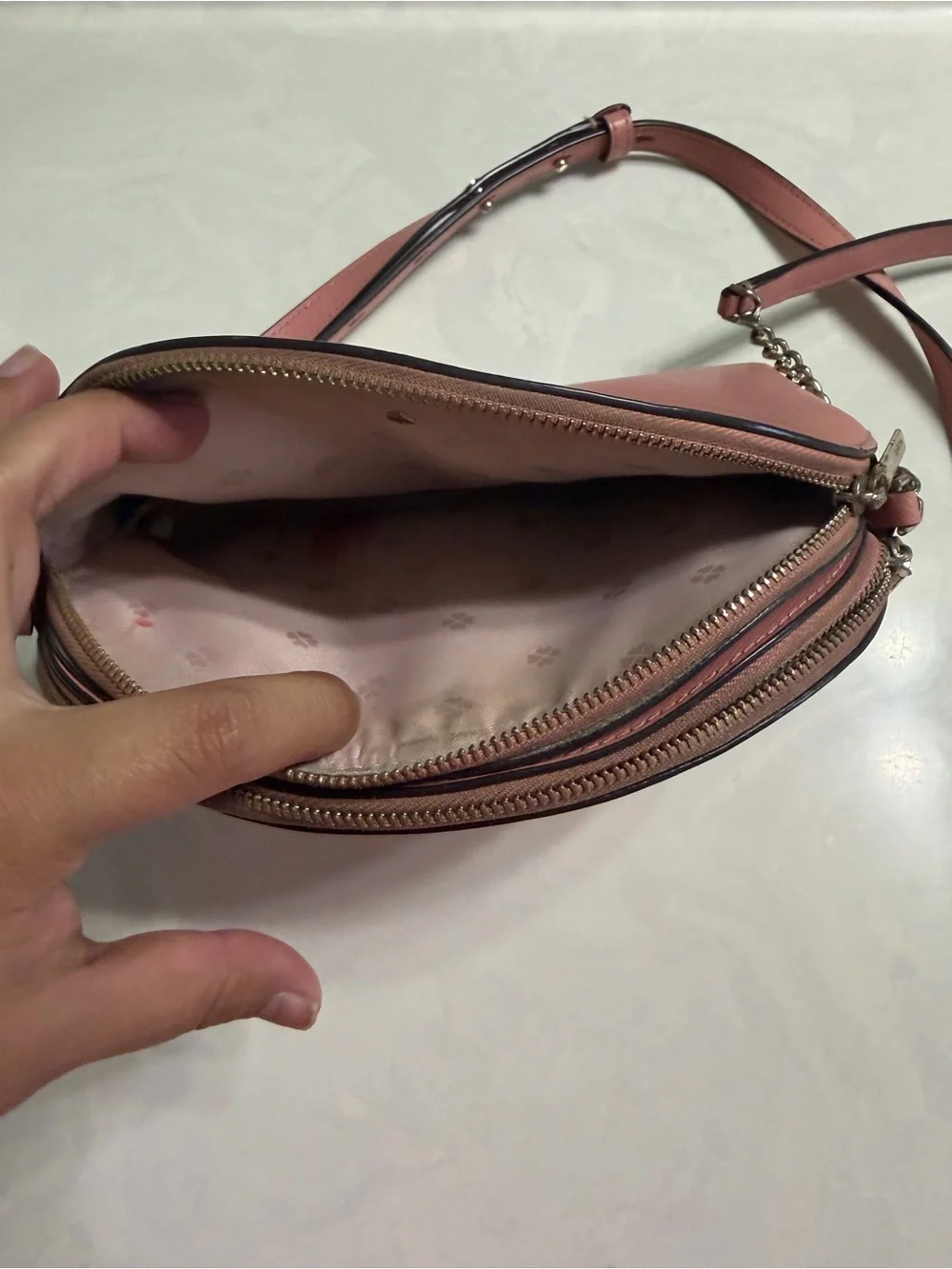 kate spade Blush Coral Dome Cosmetic Pouch